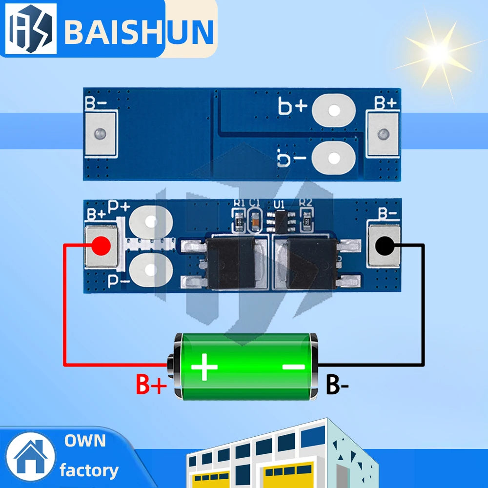 ‌"1S 12A BMS PCM Protection Board for 3.7V Li-ion / 3.2V LiFePO4 18650 Batteries - Short Circuit & Charging Protection Module Zpaxo