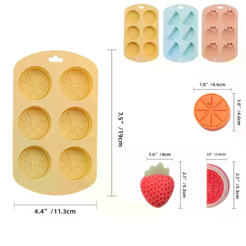 Watermelon Strawberry Lemon Shaped Silicone Mold DIY Flexible Easy Release Fondant Chocolate Gummy Pudding Molds Zpaxo