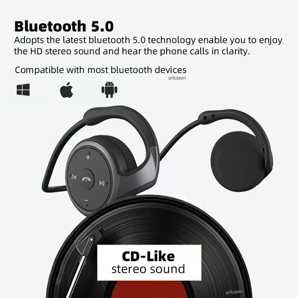 A6 Small Bluetooth Headphones Wrap Around Head Comfortable Wireless