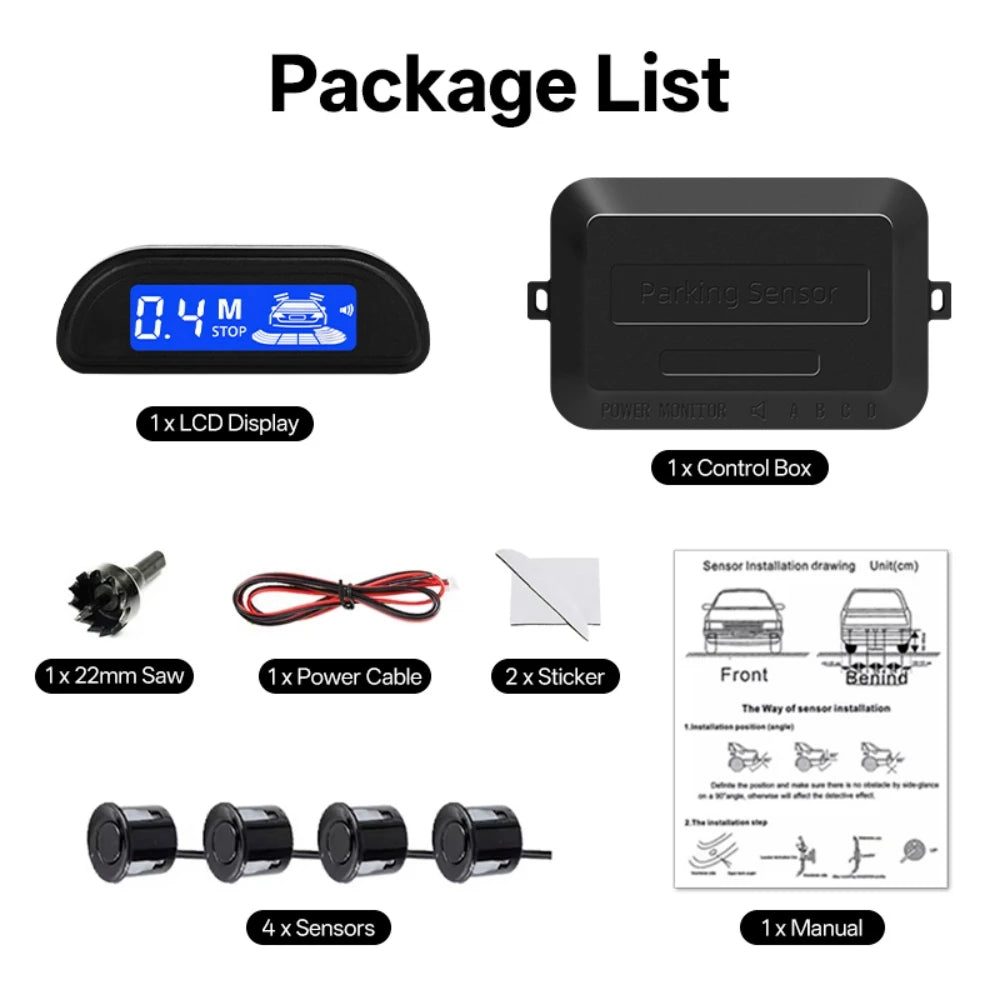 Hippcron Parking Sensor Car Reverse Backup System Accessory Buzzer