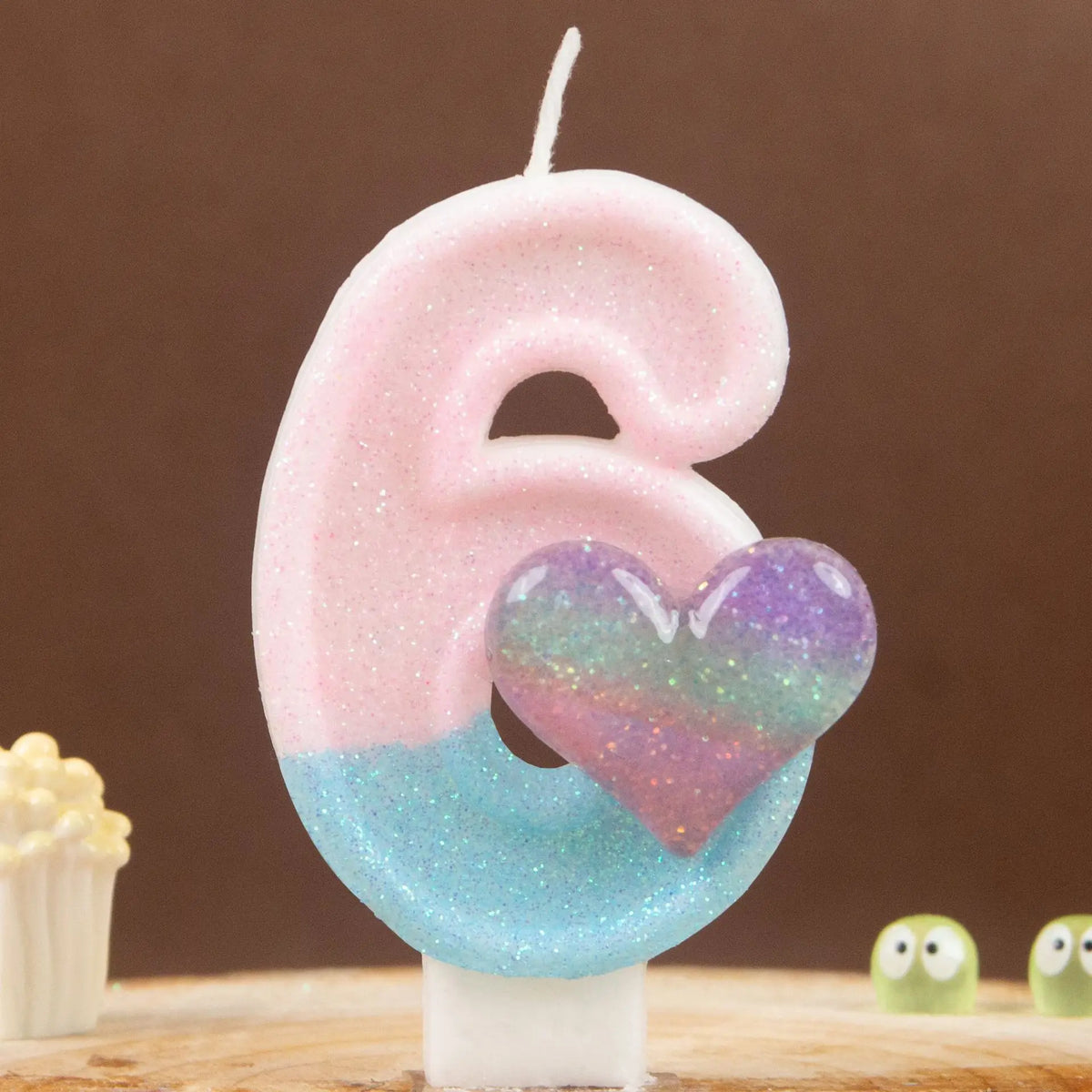 0 1 2 3 4 5 6 7 8 9 Pink Blue Gradient Glitter Heart-shaped Number Zpaxo 6 B15260G