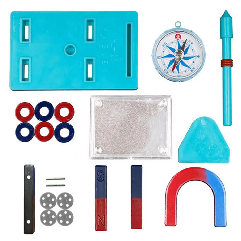 Labs Junior Science Magnetism Sets Bar Ring Experiment Education Fidget Magnets Horseshoe Compass Tool Kit Gifts for Kids Zpaxo
