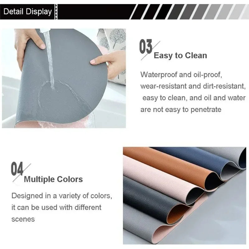 Placemats Dining Table 1 4 6 Washable Leather Non-slip Heat Resistant Zpaxo