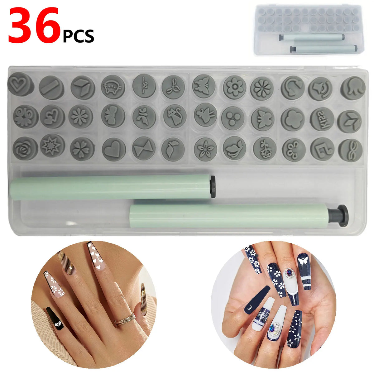 18/36/48PCS Nail Art Stamp Pen Set for DIY Design, Nail Graffiti Nail Art Dotting Tools with Simple Design Zpaxo 36PCS