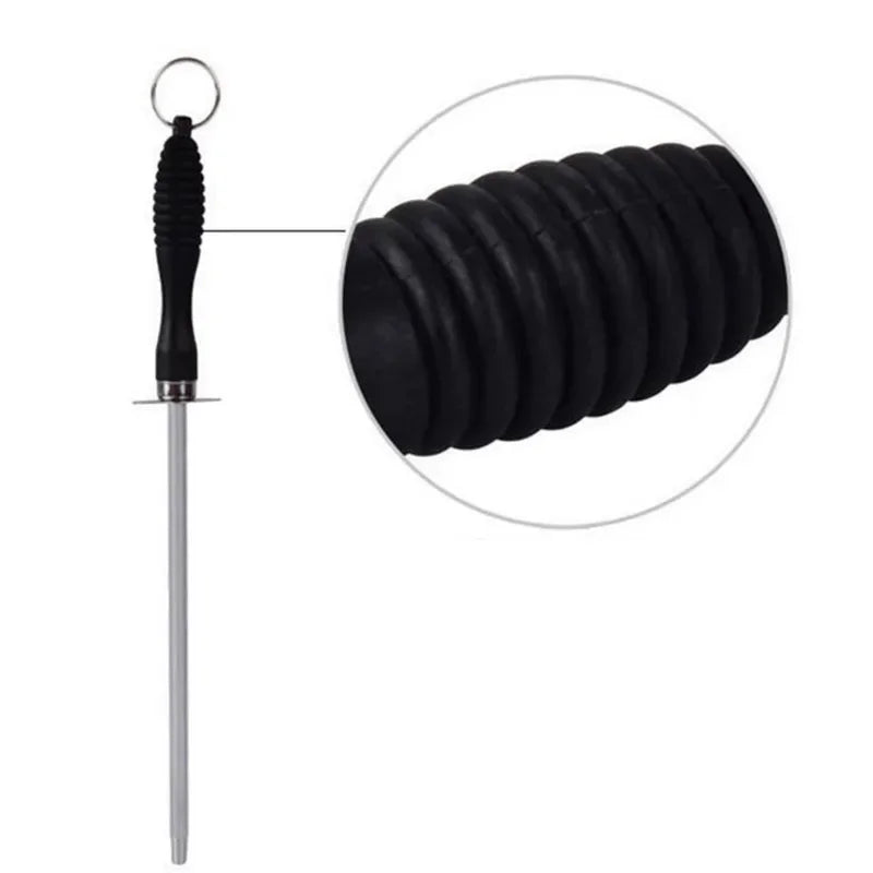 Kitchen Tool Carbon Steel Knife Sharpening Steel,Knife Sharpener With Hanging Holes (10 Inches) Zpaxo