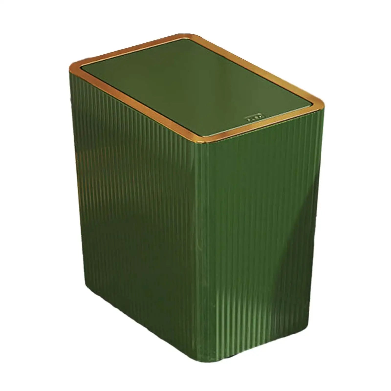 Kitchen Wastebasket with Press Type Lid Rubbish Container Slim Narrow Garbage Can for Sunroom Garage Study Living Zpaxo 12L Green