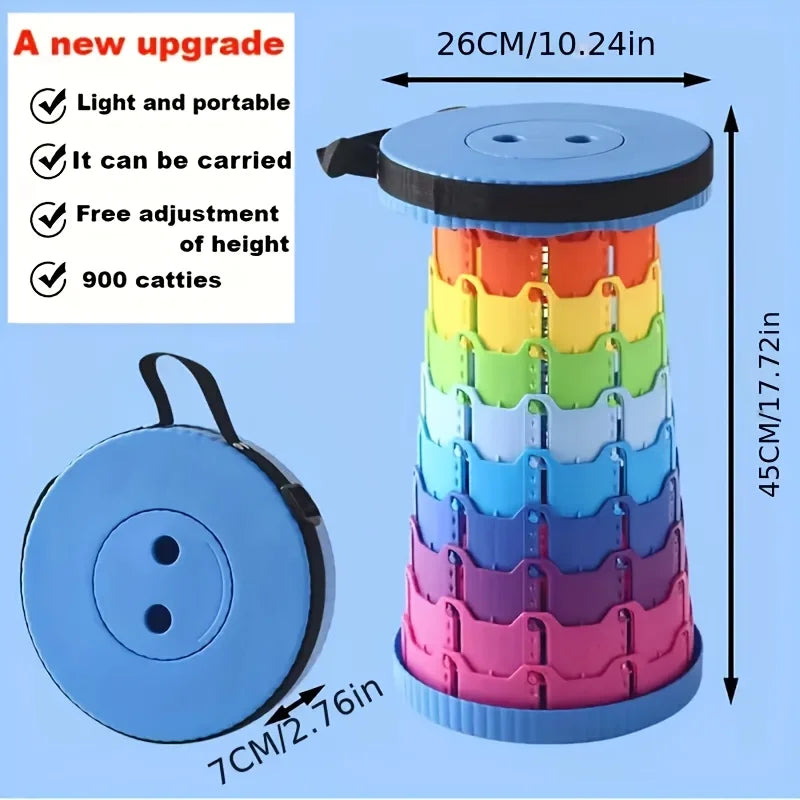 Upgraded Portable Folding Stool, Durable PP Material, Extendable Stool for Fishing, Hiking, BBQ, Party, Outdoor Activities Zpaxo