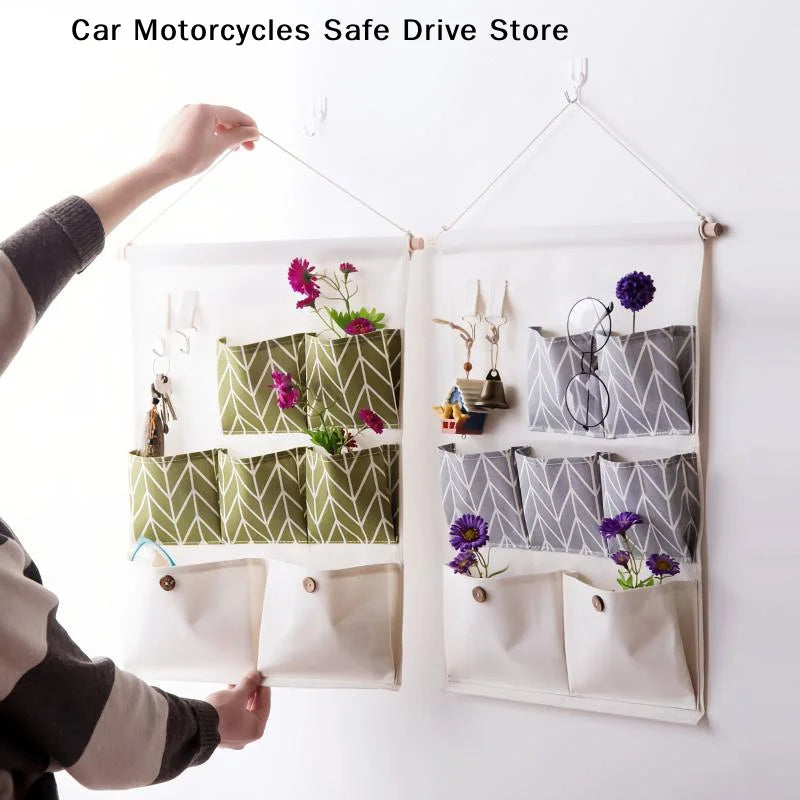 CMMulti Pocket Wall Hanging Storage Organizer Fabric Bag Phone Pouch