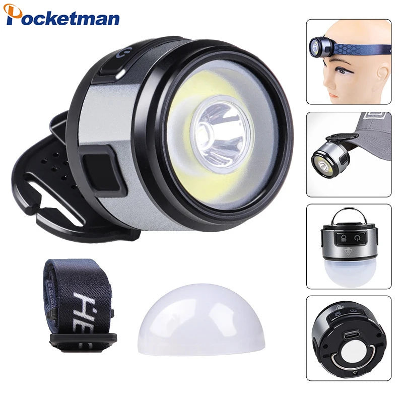 COB LED Headlamp IR Motion Sensor USB Rechargeable | POCKETMAN
