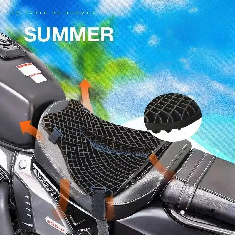3D Honeycomb Motorcycle Seat Cushion – Cooling Anti-Slip Pad