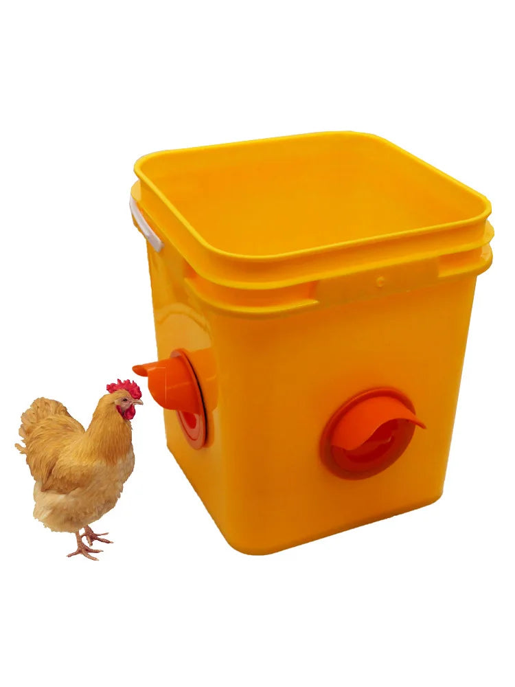 Poultry Chicken Feeder Hen Trough Gravity Farm Feed 3 Ports Hole Saw
