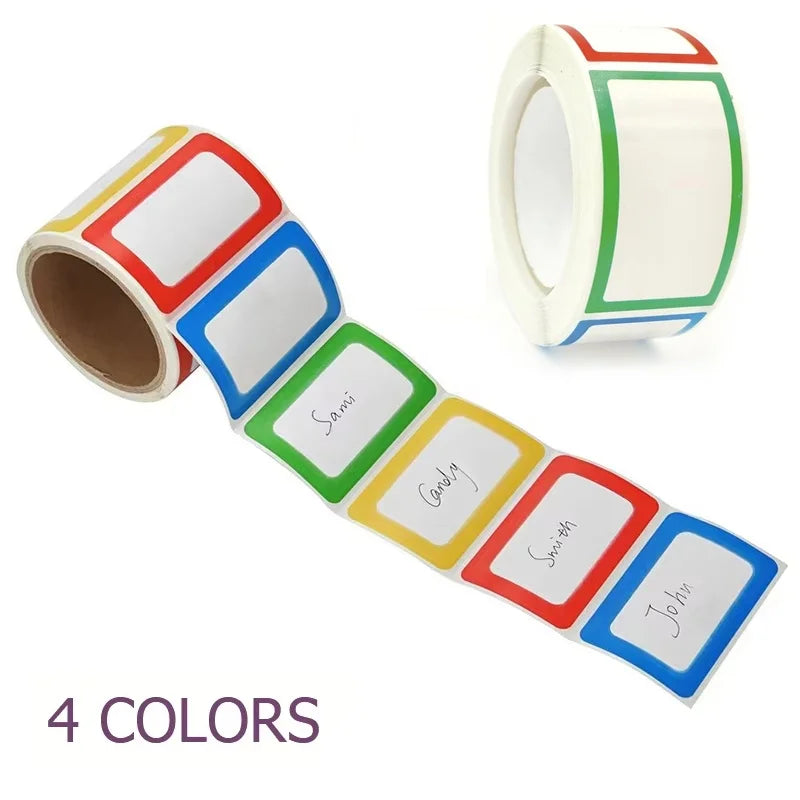 1 Roll Colorful Blank Handwritten Name Stickers Label Children School