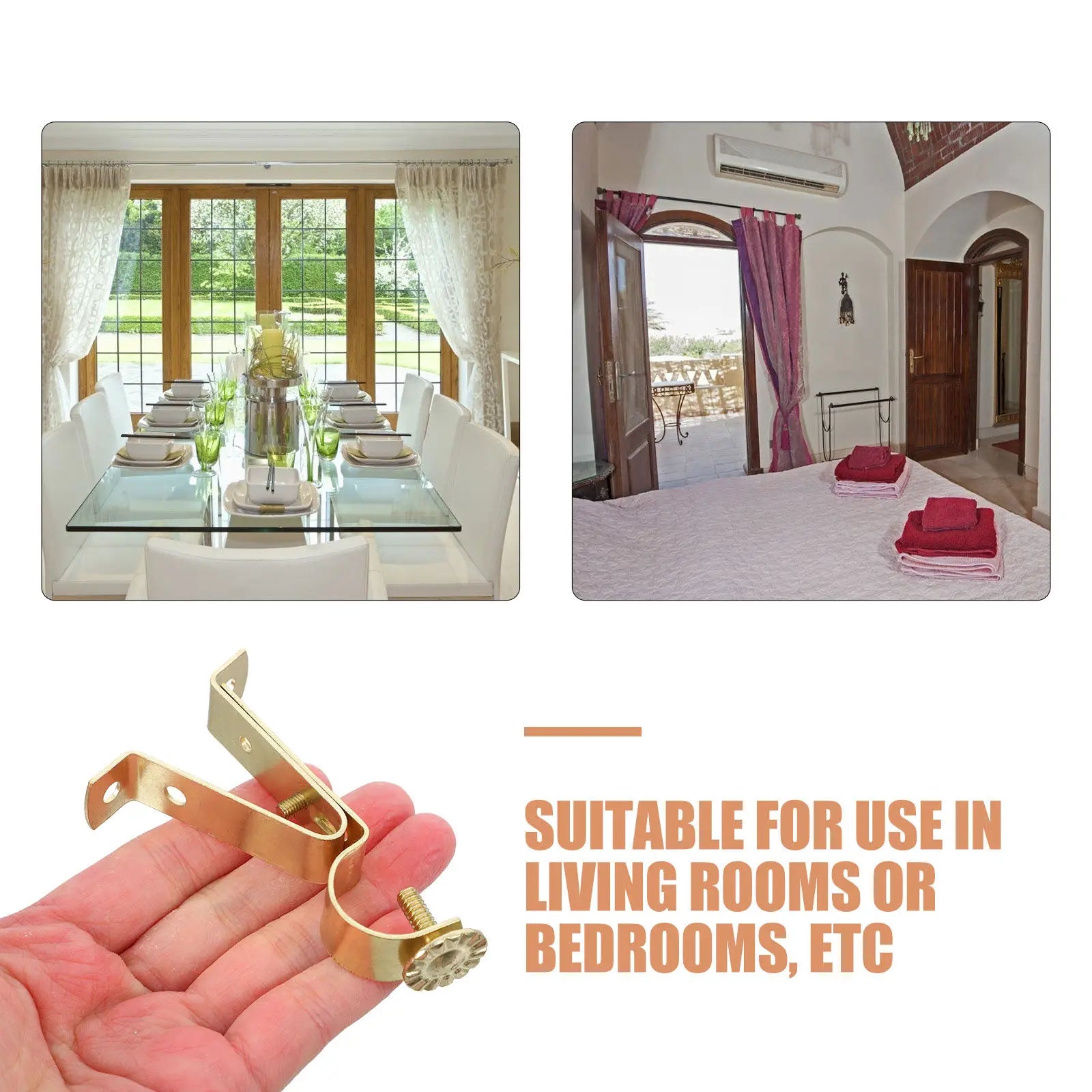 Single Adjustable Curtain Rod Bracket Heavy Duty Iron Wall Mount