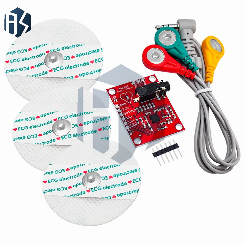 High-precision AD8232 Biopotential Sensor Heart Rate Monitor Zpaxo