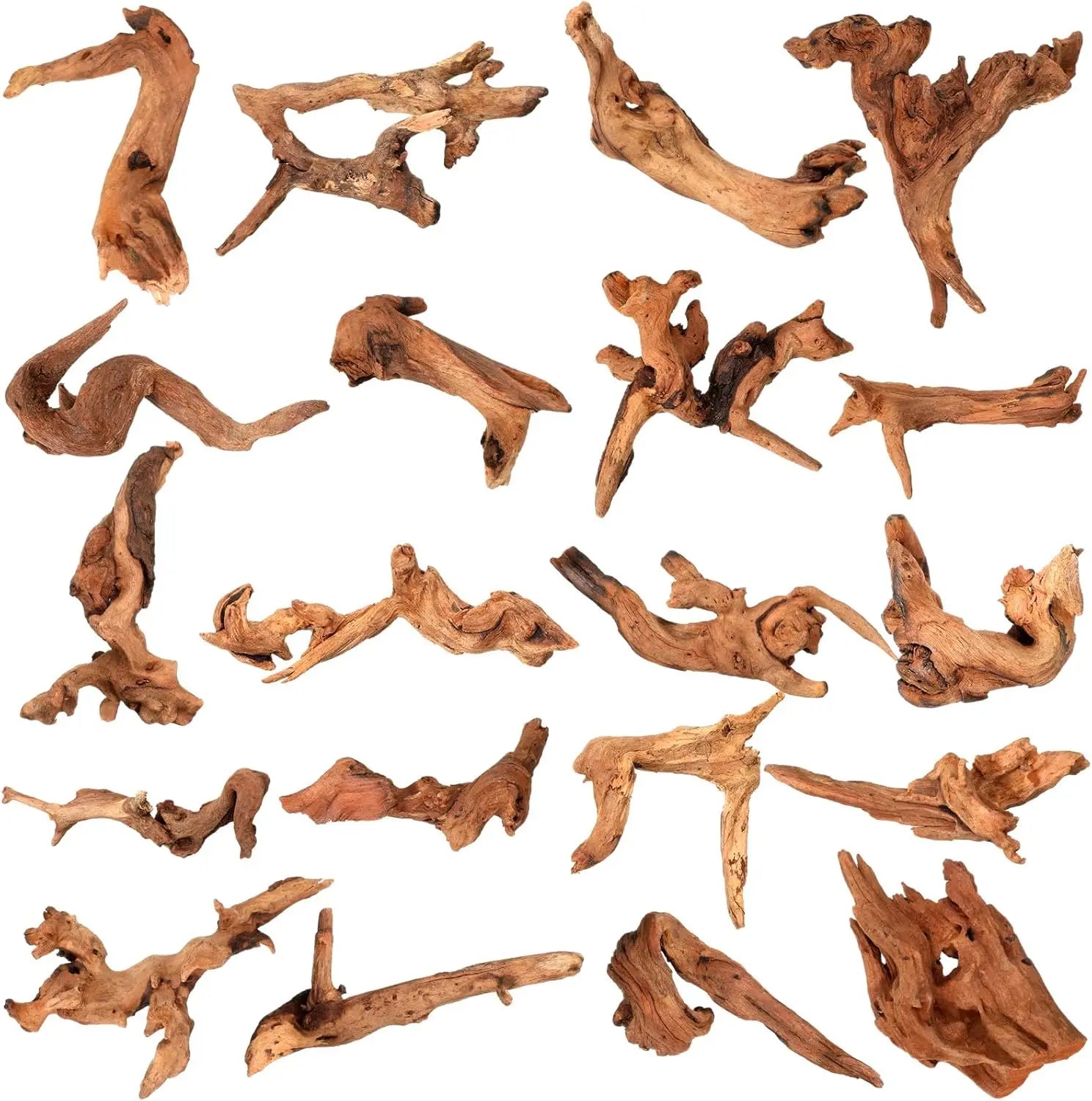 3/6PCS Natural Small Driftwood for Aquarium Decor Fish Tank Decorations Decor Assorted Driftwood Branch Reptile Tank Wood Decor Zpaxo