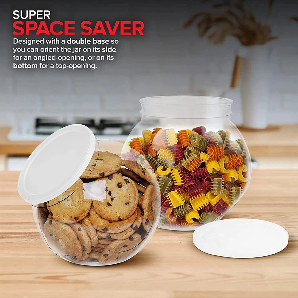 1Pc Candy Jar with Lid Plastic Clear Cookie Storage Container Wide Mouth Canister for Candy Snacks Cereal Jelly Dry Food Zpaxo