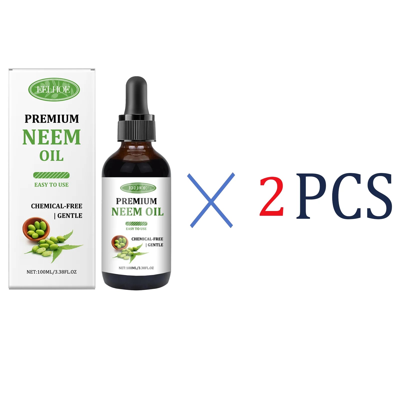 EELHOE Premium Neem Oil Massage Oil Activate Hair Follicles Stimulate Hair Growth Deeply Moisturize Nourish Skin Non-Irritating Zpaxo 2 Pcs