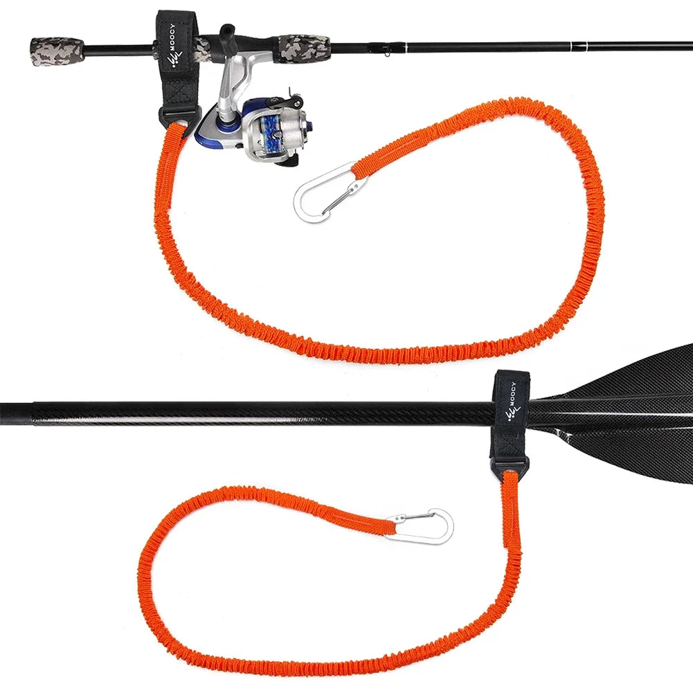 5-1PCS Elastic Kayak Canoe Paddle Leash Safety Boat Fishing Rod Pole Coiled Lanyards Anti-Lost Rope Rowing Kayak Paddle Leash Zpaxo