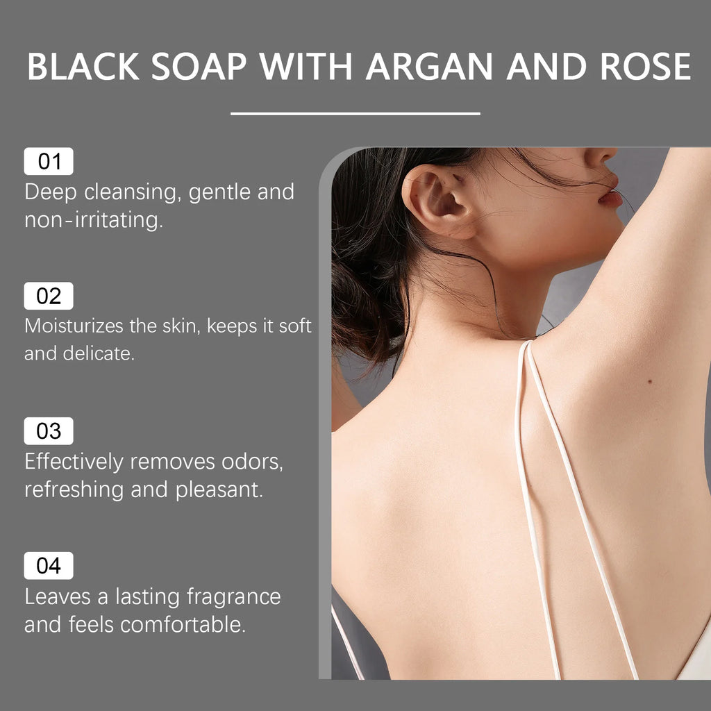 Black Cleansing Soap – Argan Oil Exfoliating Body Scrub Bar Exfoliating Body Soap Zpaxo