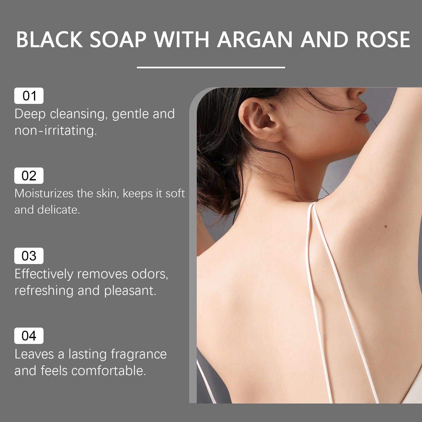 Black Cleansing Soap – Argan Oil Exfoliating Body Scrub Bar Exfoliating Body Soap Zpaxo