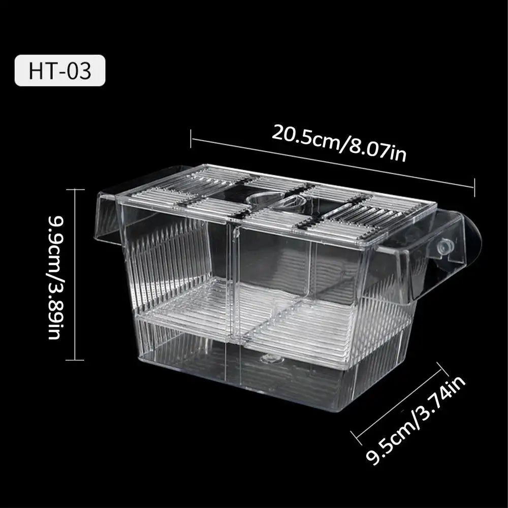 Aquarium Fish Breeder Box Clear Betta Fish Tank Fish Breeding Isolation Box Hatching Incubator Box For Baby Fish Shrimp Trap Box Zpaxo L