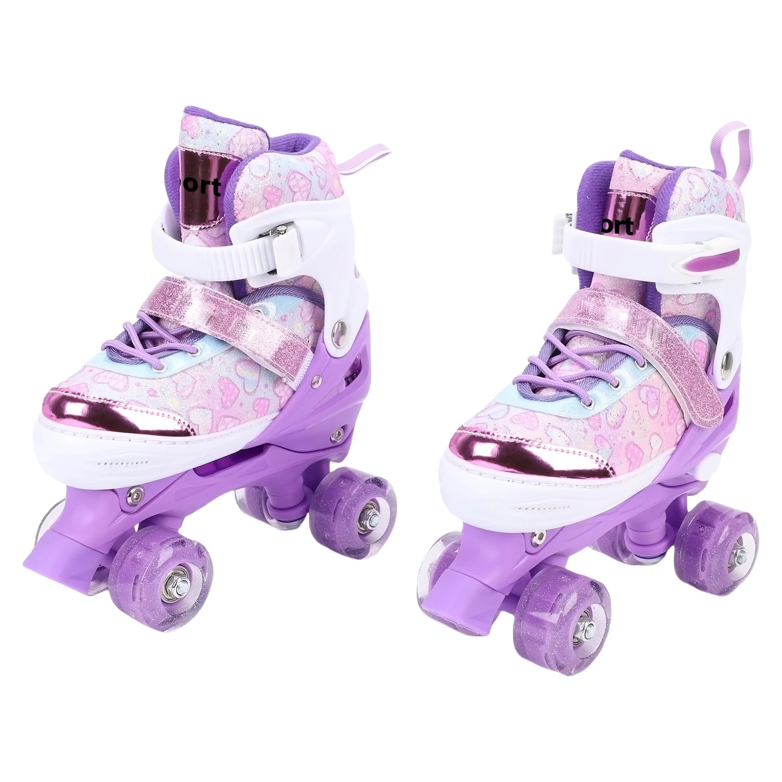 Roller Skates Girls Ages 6-12 4 Adjustable Flashing Wheel ABEC