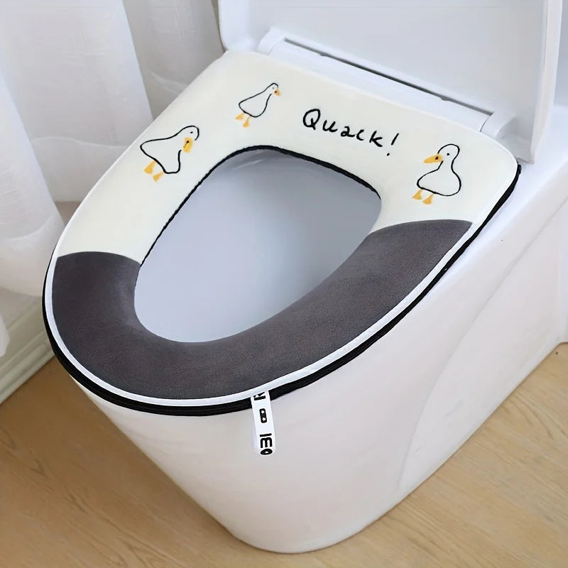 Toilet mat Four Seasons universal WC cushion zipper winter soft toilet seat pad cape back waterproof home potty seats cover warm Zpaxo