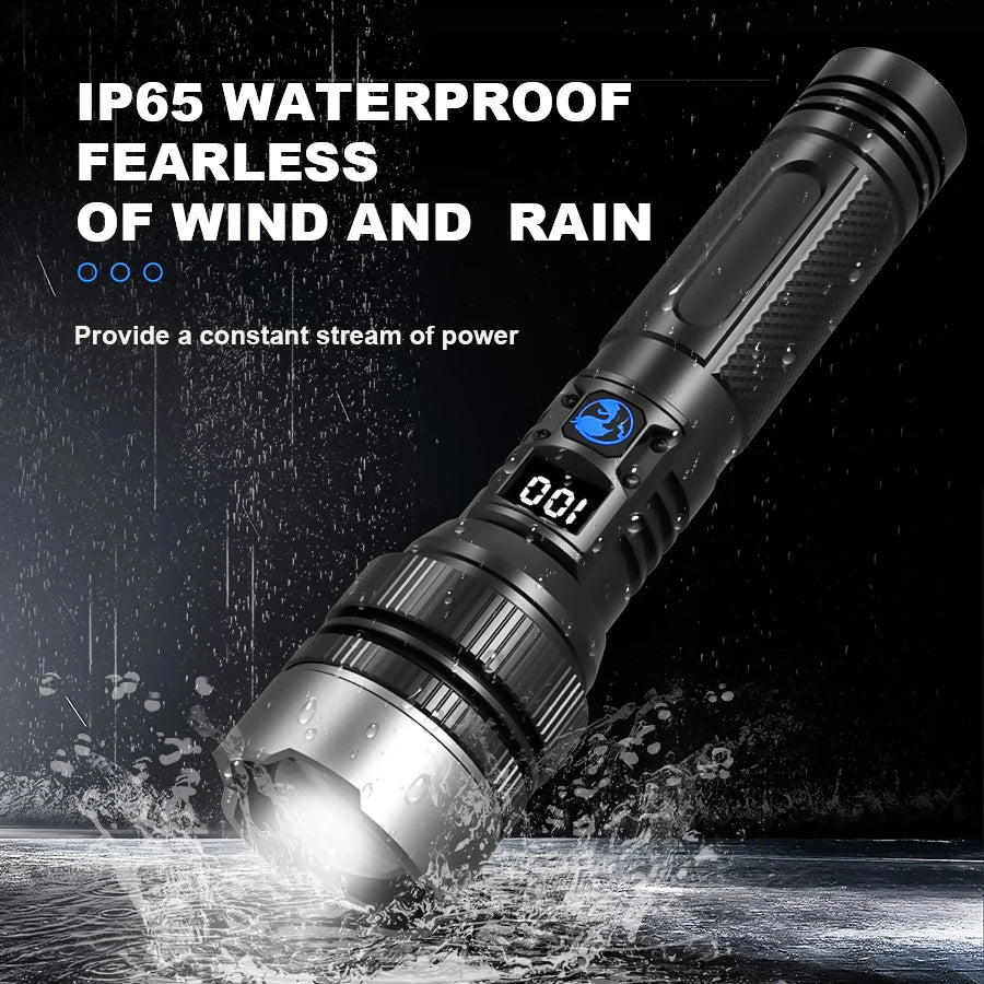 KDULIT 2000 Lumen Zoomable LED Tactical Flashlight | USB Rechargeable