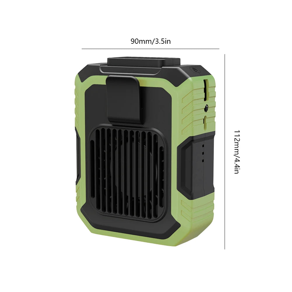 Portable Belt Fan 3 Speed 4000mAh Hands-free Fan USB Rechargeable Cooling Waist Fan Emergency Mobile Power Bladeless for Outdoor Zpaxo
