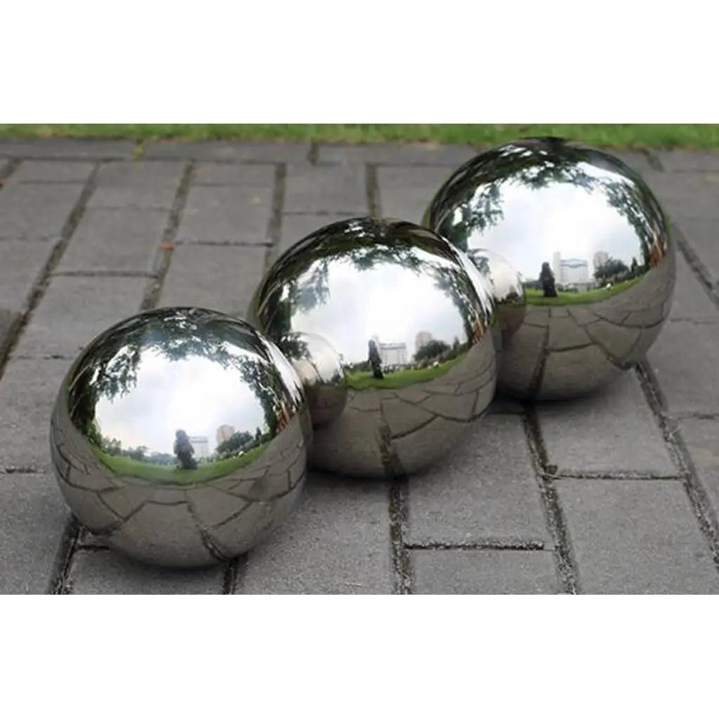 Stainless Steel Balls Modern Metal Garden Decor Shiny Ornament Sphere Zpaxo