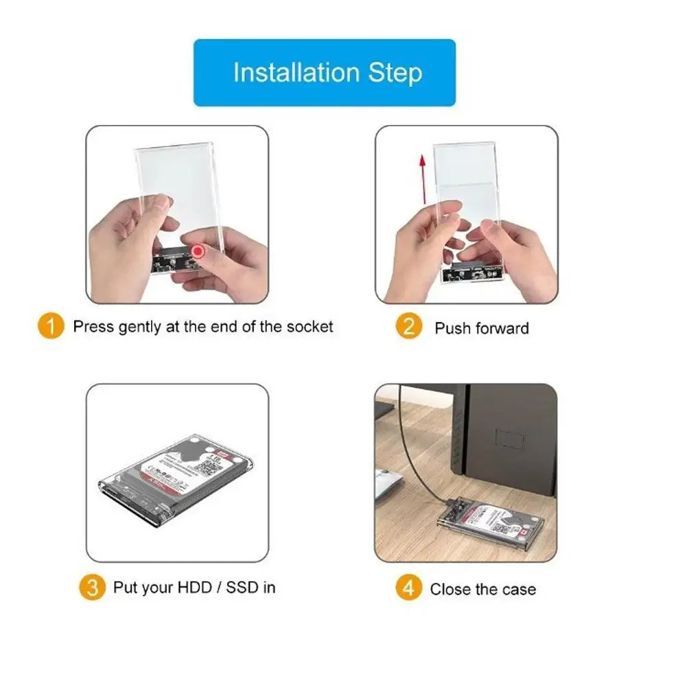 USB 3.0 & USB-C 2.5" SATA Hard Drive Enclosure – 5Gbps Hard Drive Enclosure Zpaxo