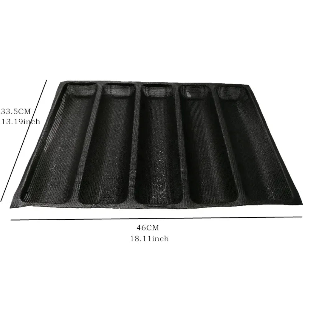 Non-Stick Baguette Wave French Bread Bakeware Perforated Baking Pan Mat for 12-Inch Sub Rolls Silicone Baking Liners Zpaxo