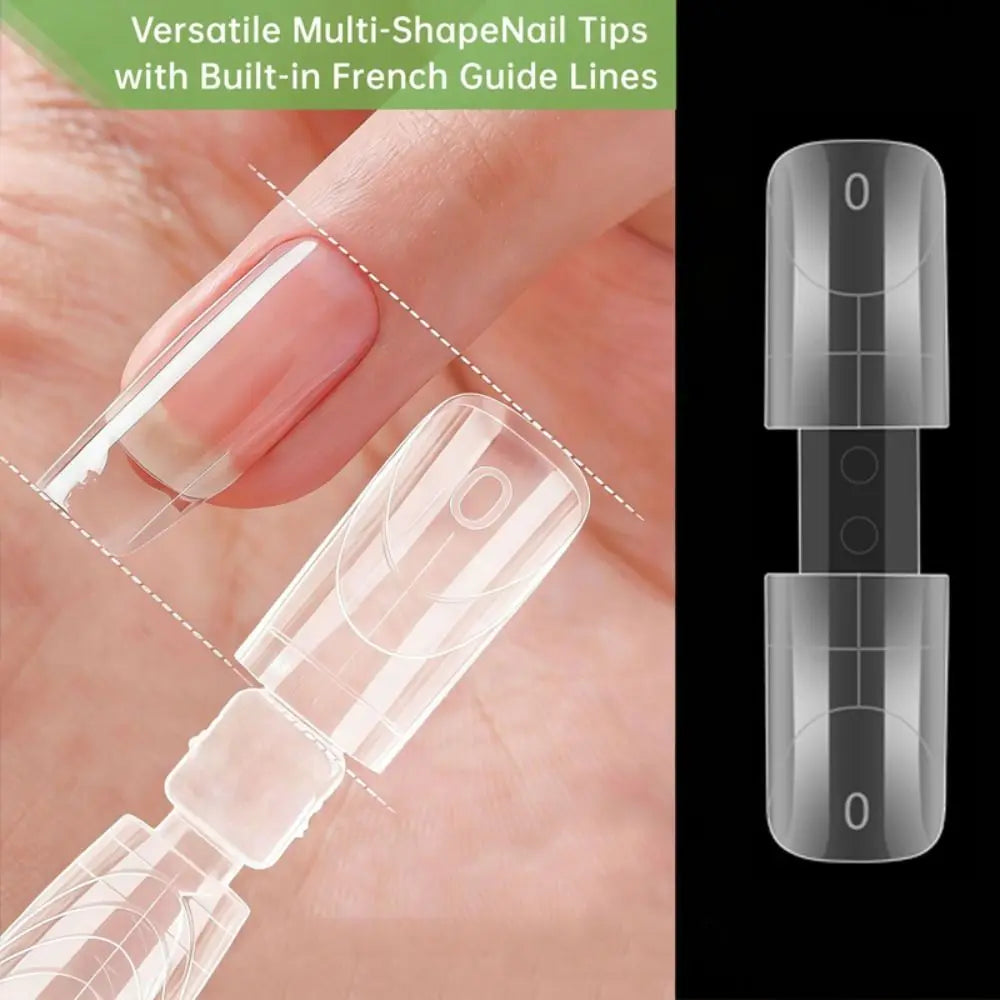 2-in-1 French Nail Dual Forms Almond Shape Oval Ended Reusable Quick Zpaxo