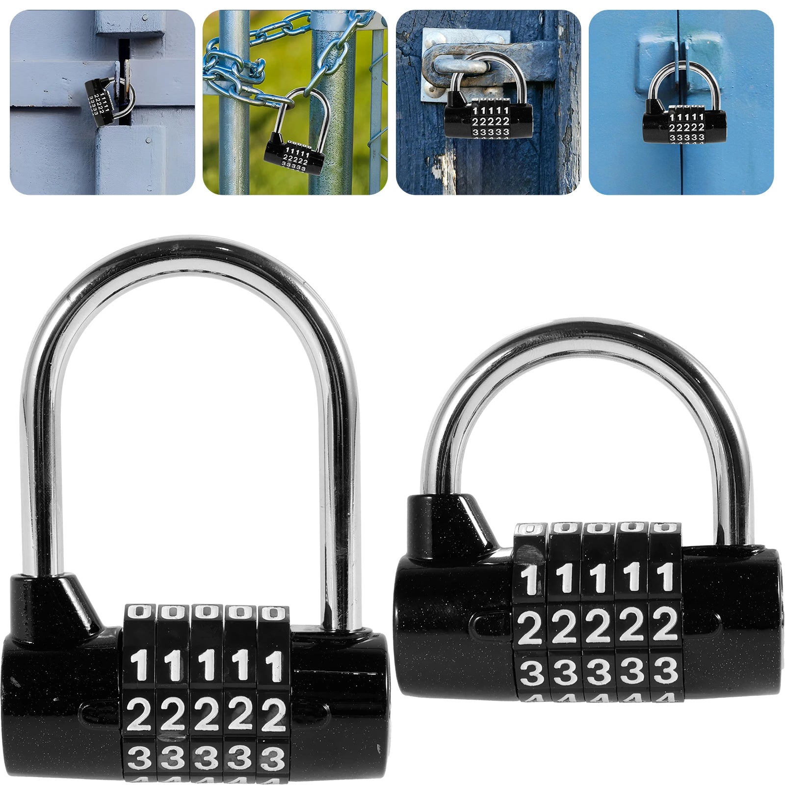 Padlock Combination 5 Digit Zinc Alloy 91/ 63mm Door Lock Luggage Cabinet Toolbox Gym Locker for Outdoor Hotel/Office/Safe Case Zpaxo