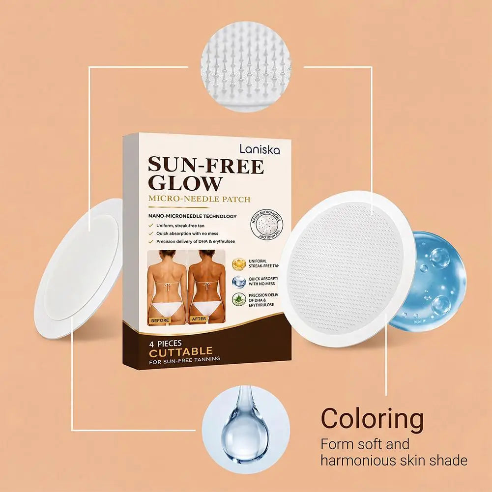 4-Pack Microneedle Body Tanning Patches – Sun-Activated Unisex Tanning Skin Patch Zpaxo