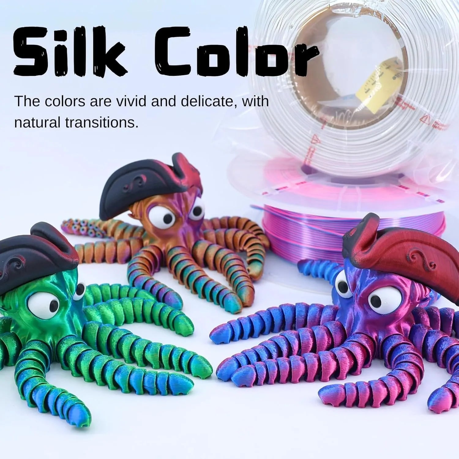 3D Printed Pirate Octopus Animals Flexible Joints Home Office