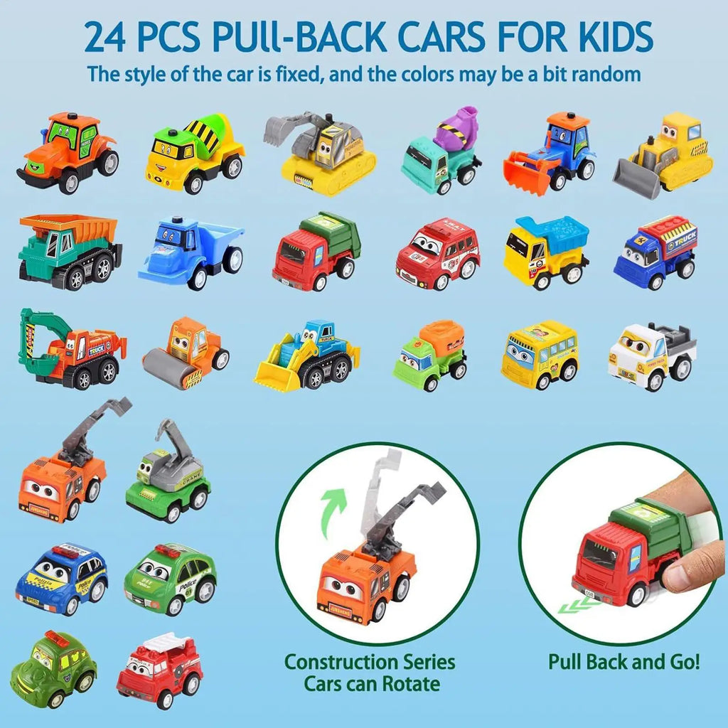 2025 Christmas Countdown Calendar 24 Days Pull Back Car Toy Advent