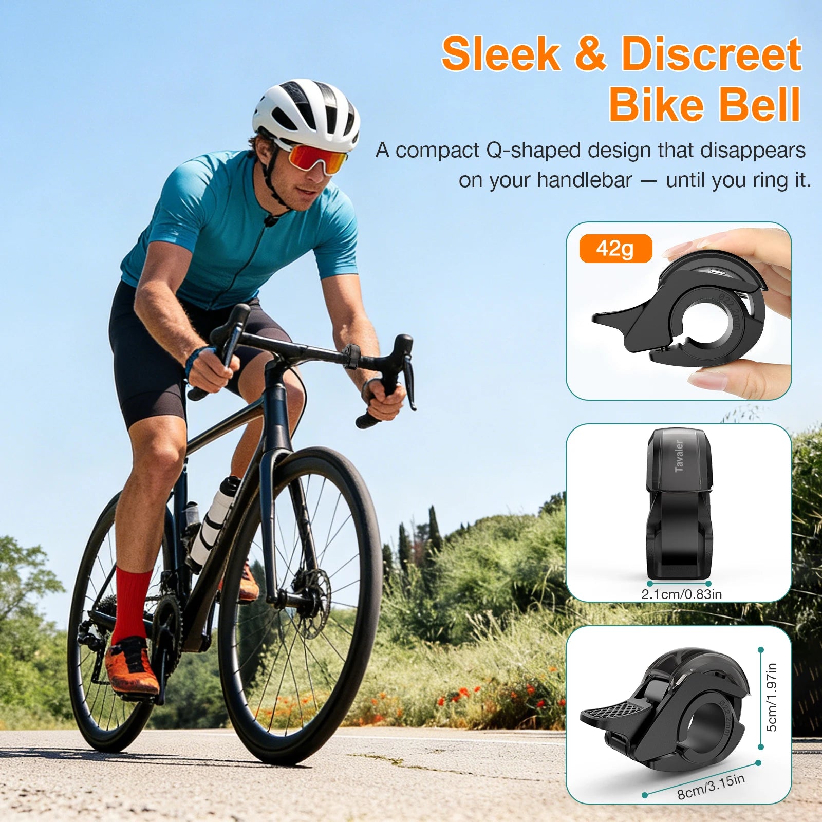 Tavaler New Upgrade Bicycle Bell PC Waterproof Anti-Slip Textured Safety Road Scooter 110dB Max Crisp MTB Outdoor Bike Accessory Zpaxo