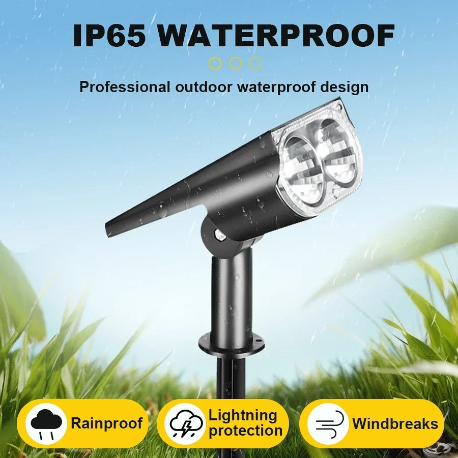 2-LED Solar Spotlight – IP54 Waterproof Outdoor Garden Lamp Solar Garden Spotlight Zpaxo