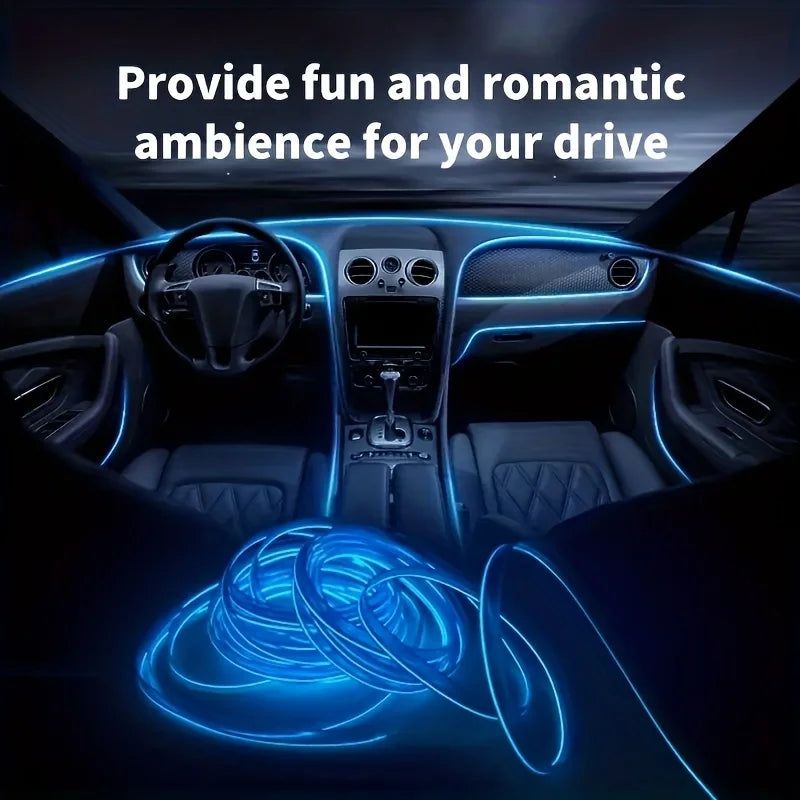5M USB Car Interior LED Strip Ambient Neon Atmosphere Light Car Ambient LED Strip Zpaxo