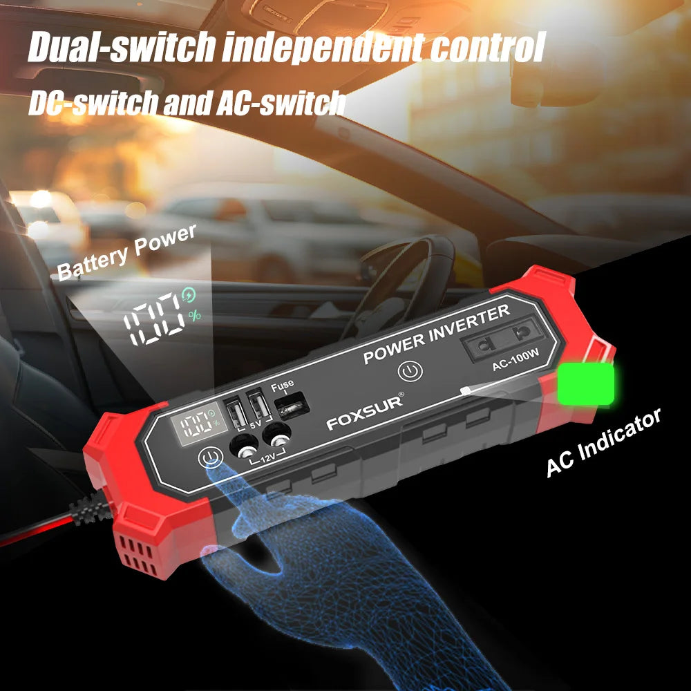 Car Power Inverter DC 12V AC 230V USB Battery Clip Cigarette Lighter