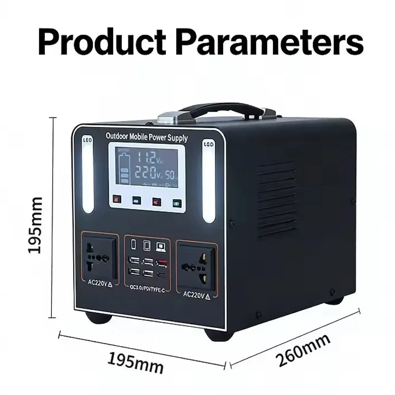 New 500W Portable Power Station 220V 45Ah Solar Generator Emergency Backup Battery Power Supply for Home Outdoor Camping Stall Zpaxo