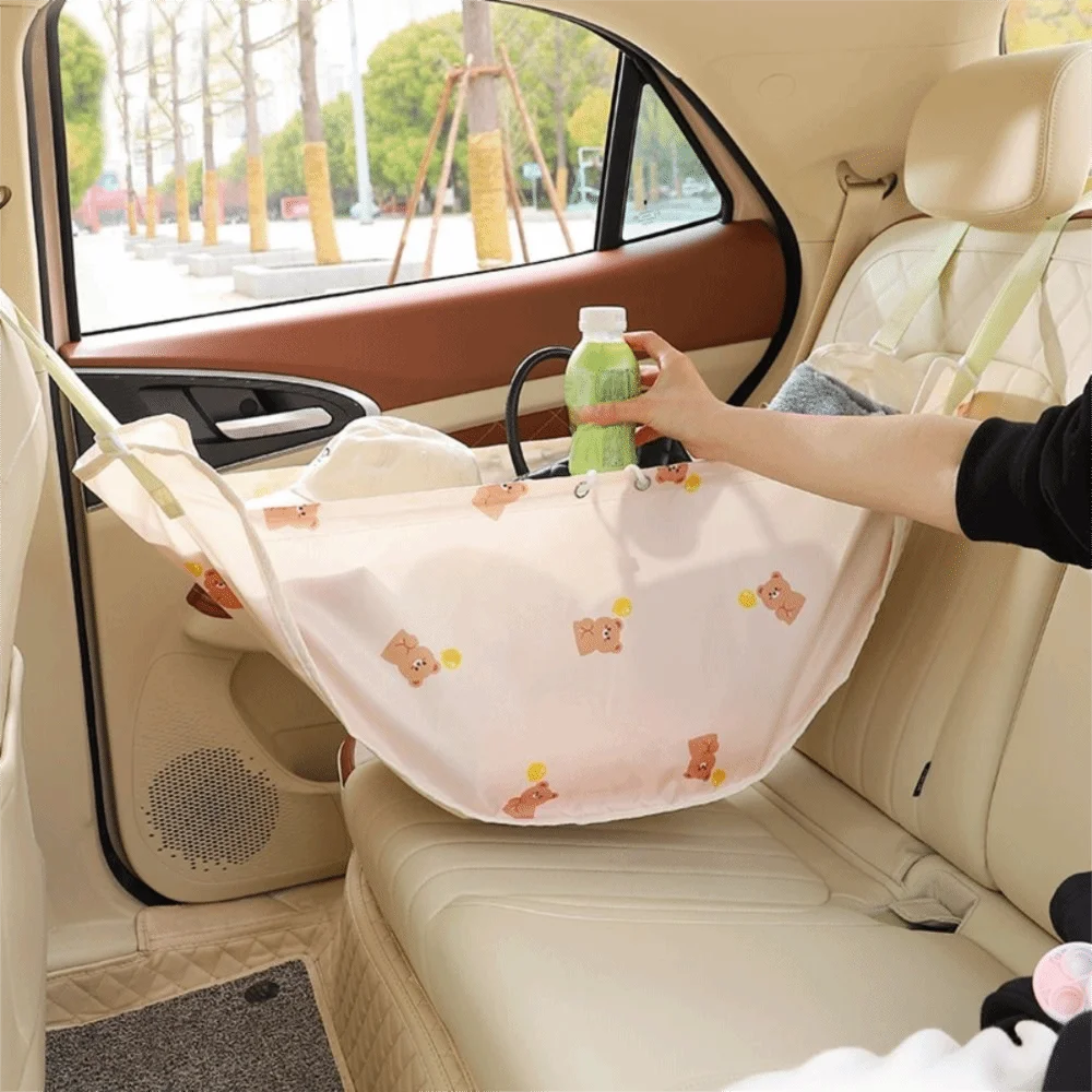 Multifunctional Car Storage Net Mesh Bag Portable Rear Seat Back Cute Design Large Capacity Hanging Bag Baby Items Organizer Zpaxo