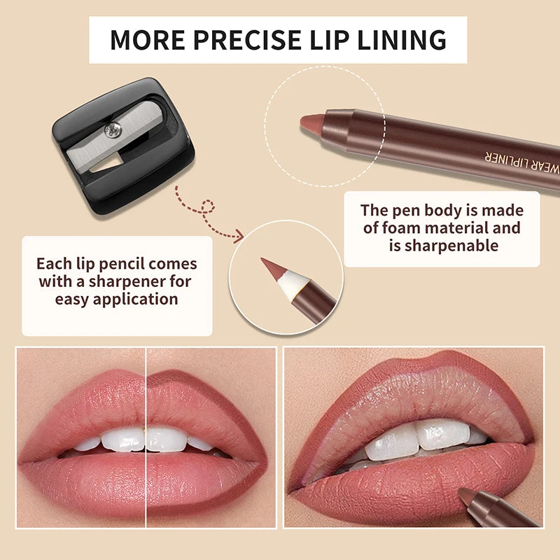 Velvet Matte Lip Liner Long-lasting Long-wearing Finish Dual-purpose