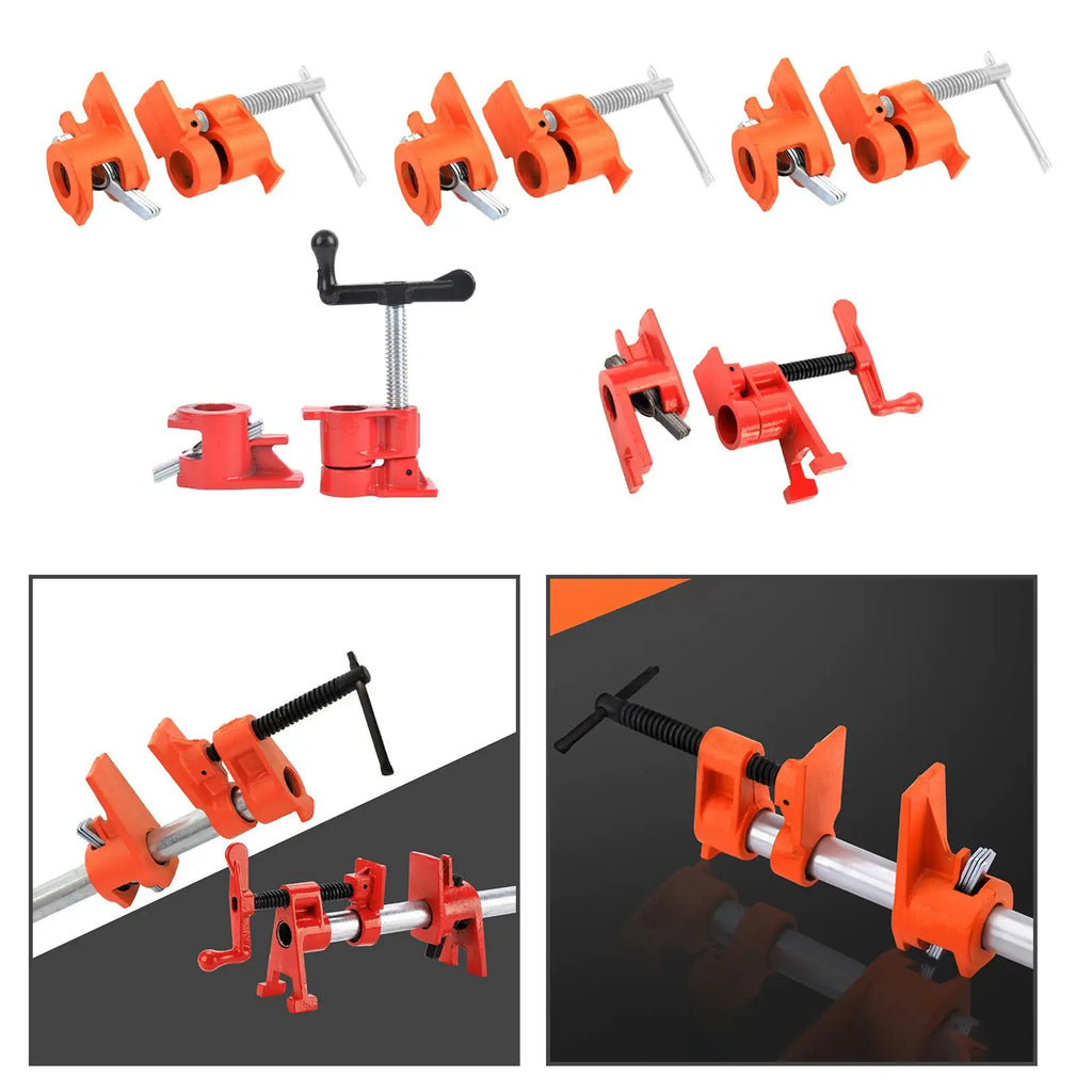 2PCS Wood Gluing Pipe Clamp Set Tools Durable Heavy Duty Metal for Woodworking Carpentry DIY Projects Workshop Home Improvement Zpaxo