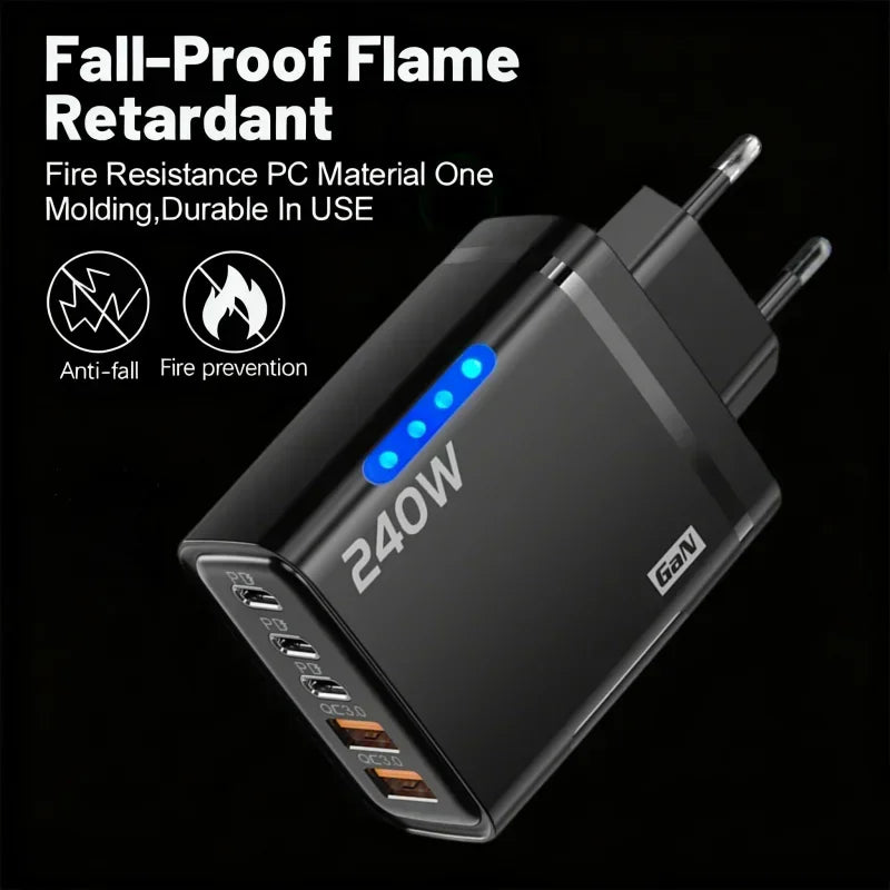 240W 1 Gan Desktop Charger IPhone 16 15pro Laptop Samsung Fast