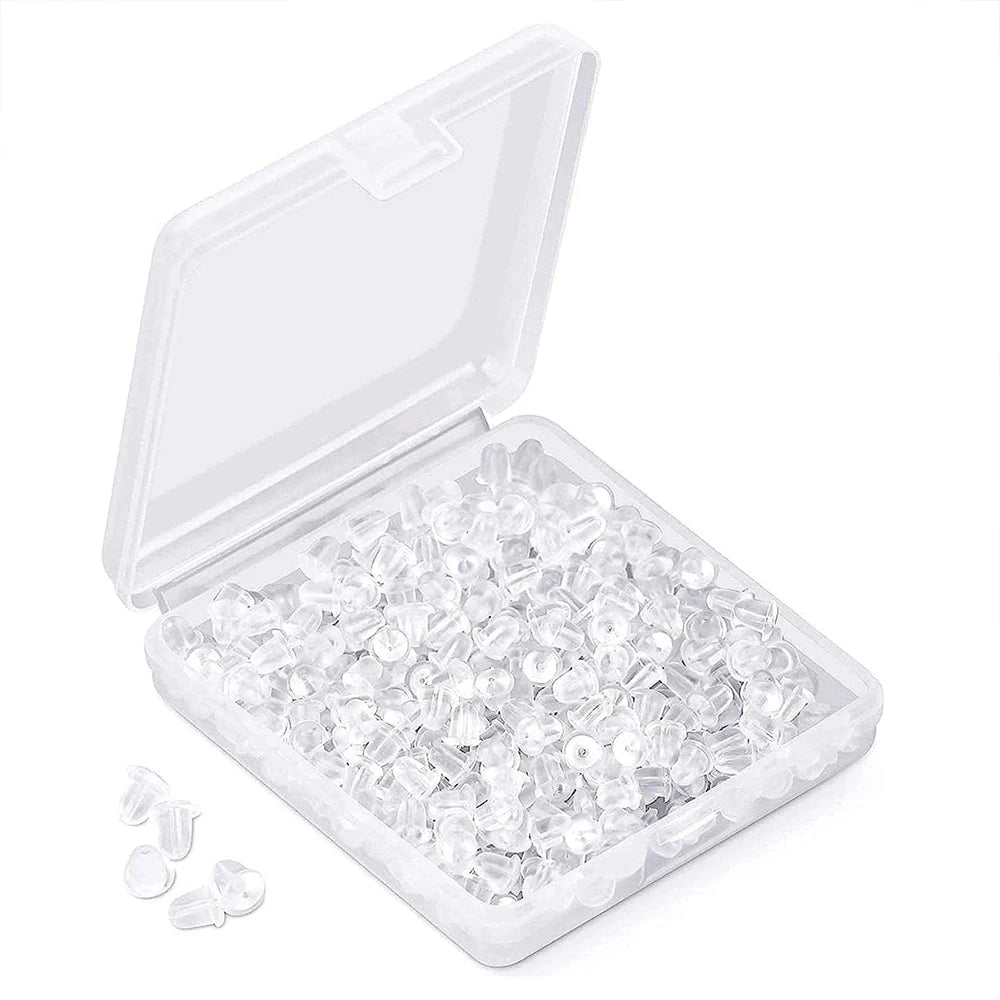 Silicone Earring Backs 1200Pcs Soft Clear Ear Safety Back Pads Backstops Clutch Stopper Replacement for Fish Hook Earring Studs Zpaxo