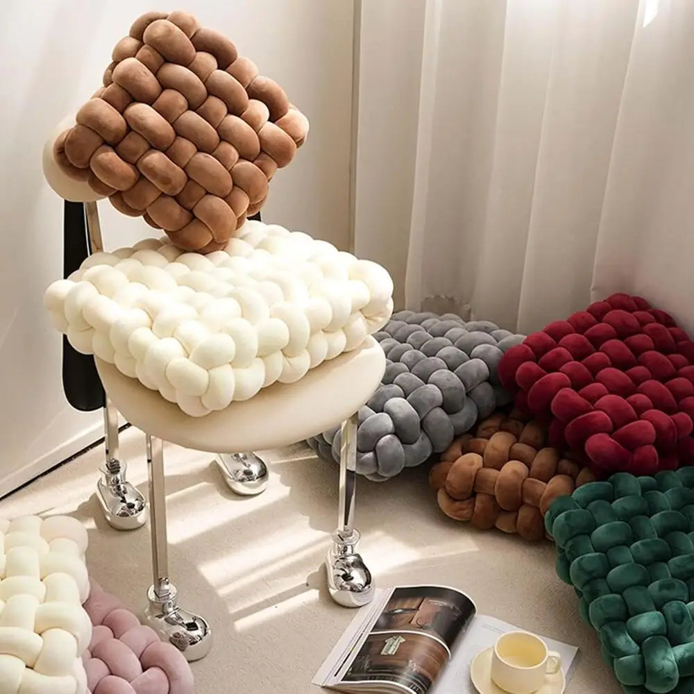 Knot Pillow Soft Throw Home Decoration Cushion Square Office Knotted