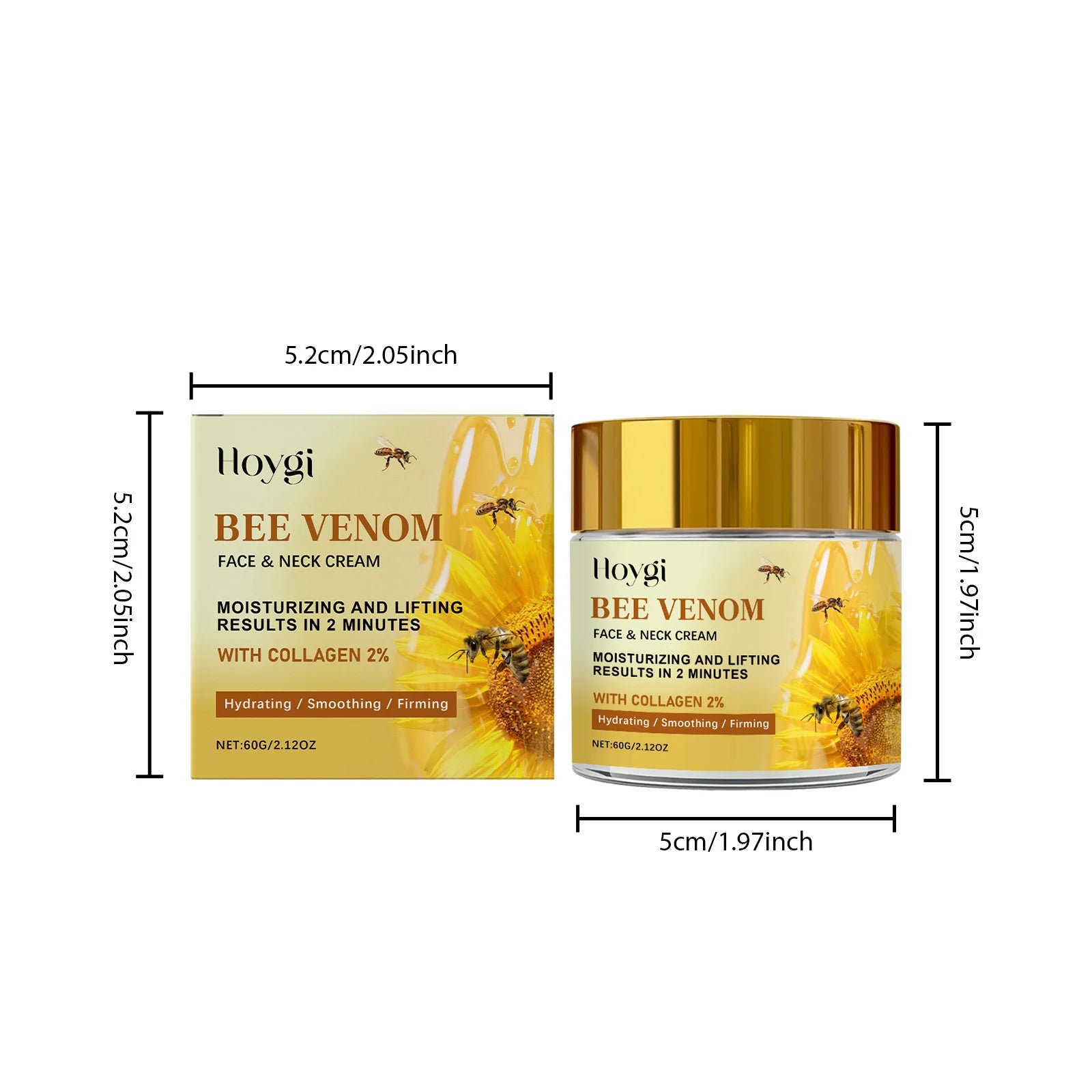 Hoygi Bee Venom Firming Cream – Anti-Aging Face & Neck Anti-Aging Face Cream Zpaxo 60g Boxed