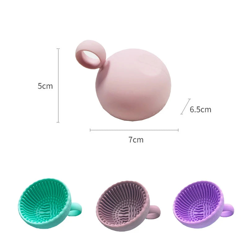 Silicone Makeup Brush Cleaner Bowl Foundation Makeup Brush Scrubber Board Pad Make Up Washing Brush Gel Cleaning Mat Hand Tools Zpaxo